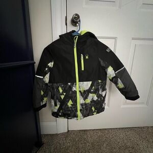 Spyder Youth Jacket in Black and Neon Yellow